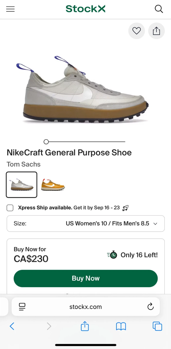 NikeCraft General Purpose Shoe by Tom Sachs