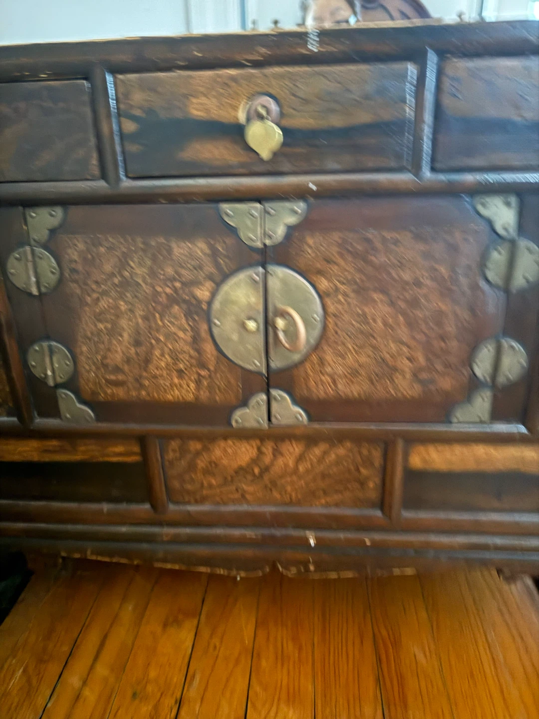 Traditional Korean Style Wooden Cabinet