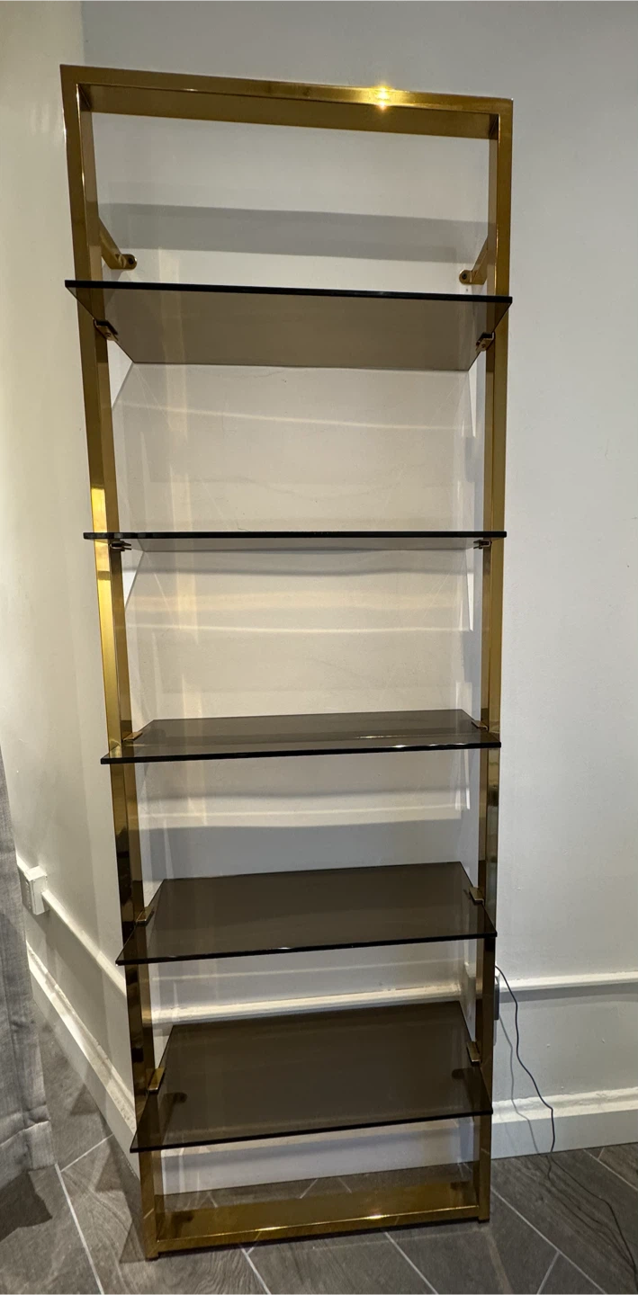 CB2 Tesso Brass Metal Wall Mount Bookshelf - photo 3