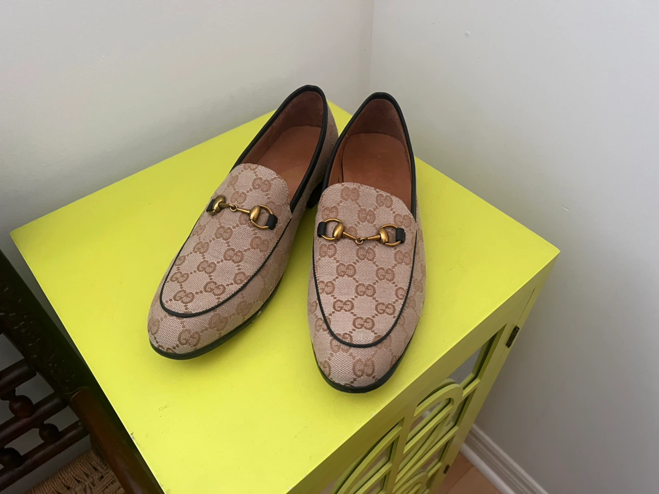 Mens Gucci style canvas loafers size 44 - photo 3