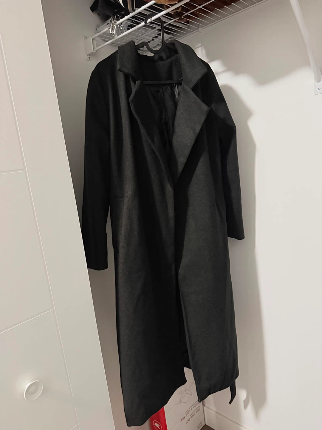 Black long wool-blend coat - photo 4