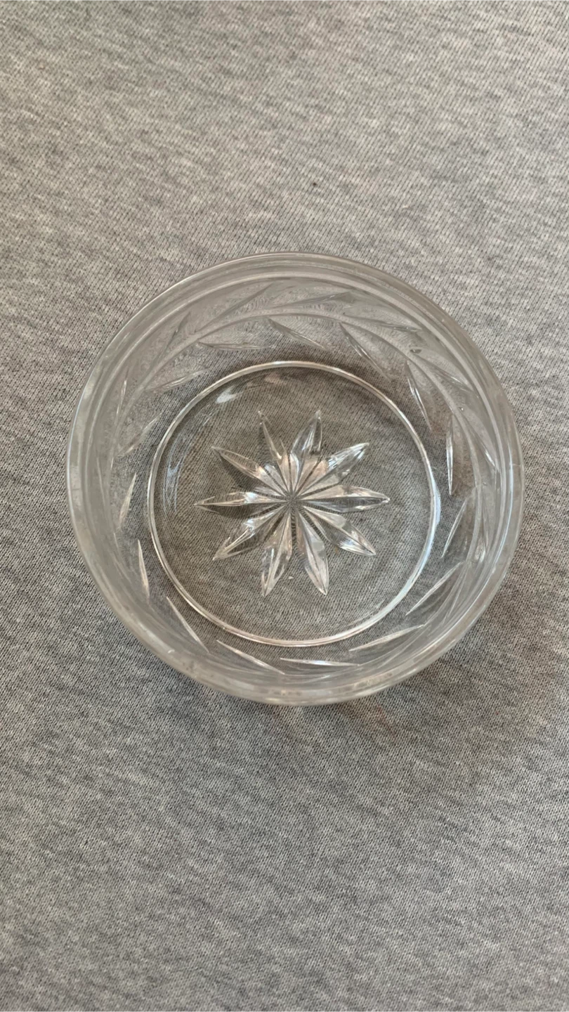 Small Vintage Crystal Glass Bowl 🏈