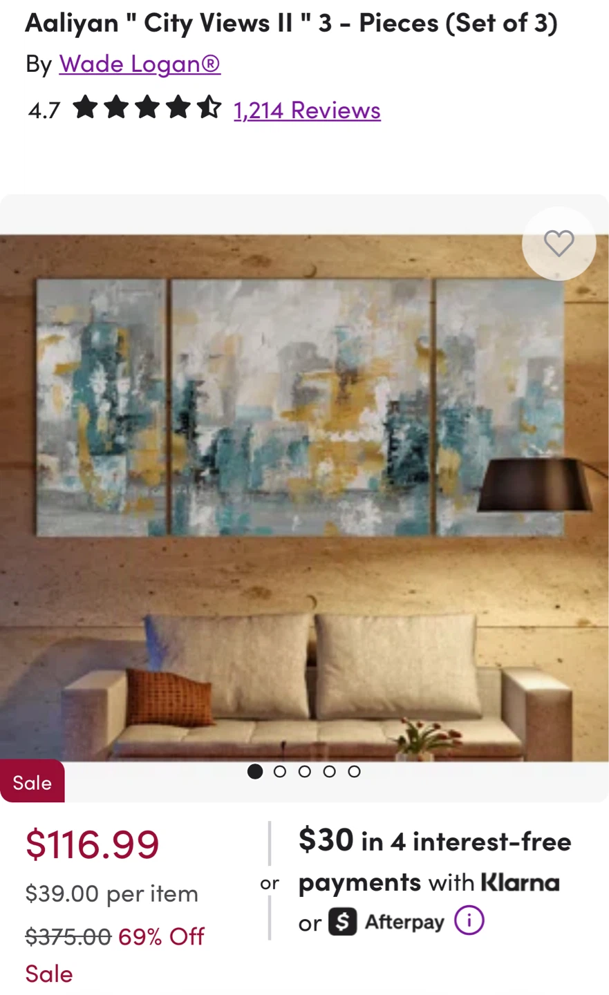 Wade Logan Aaliyan City Views II 3-Piece Canvas Set
