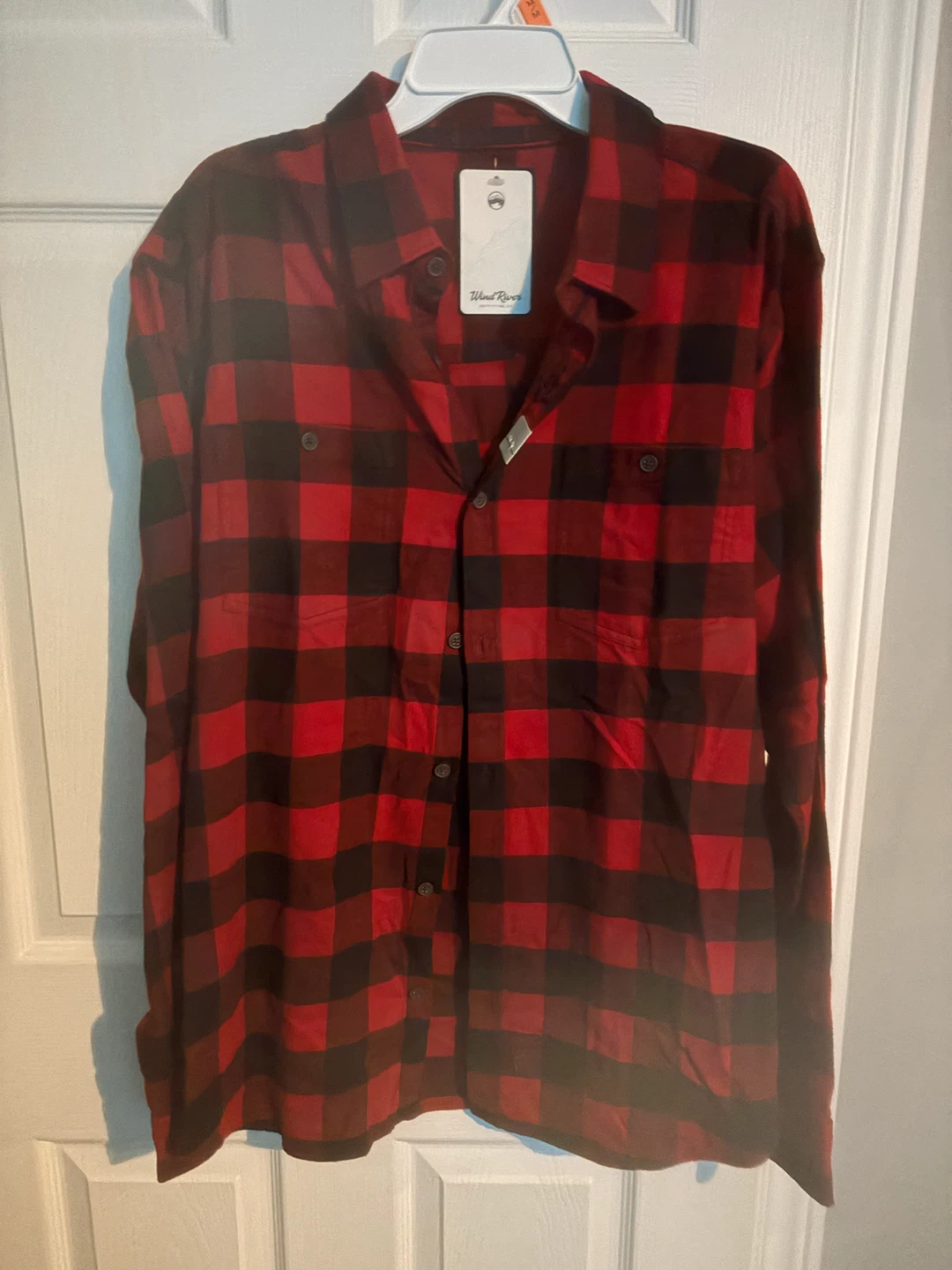 🏈 Wind River Red and Black Plaid Flannel Shirt