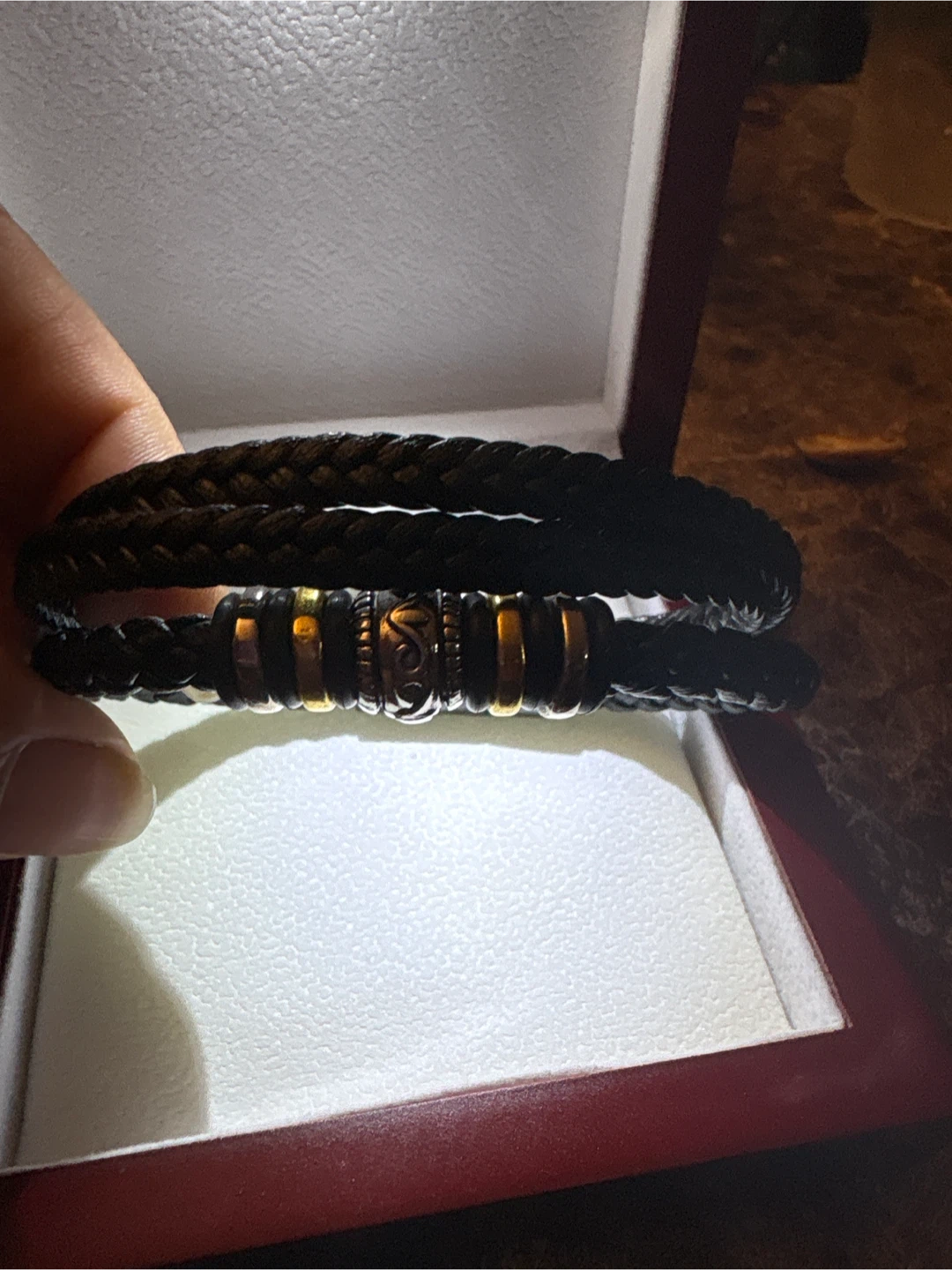 🏈 Braided Leather Love You Forever Bracelet - photo 2
