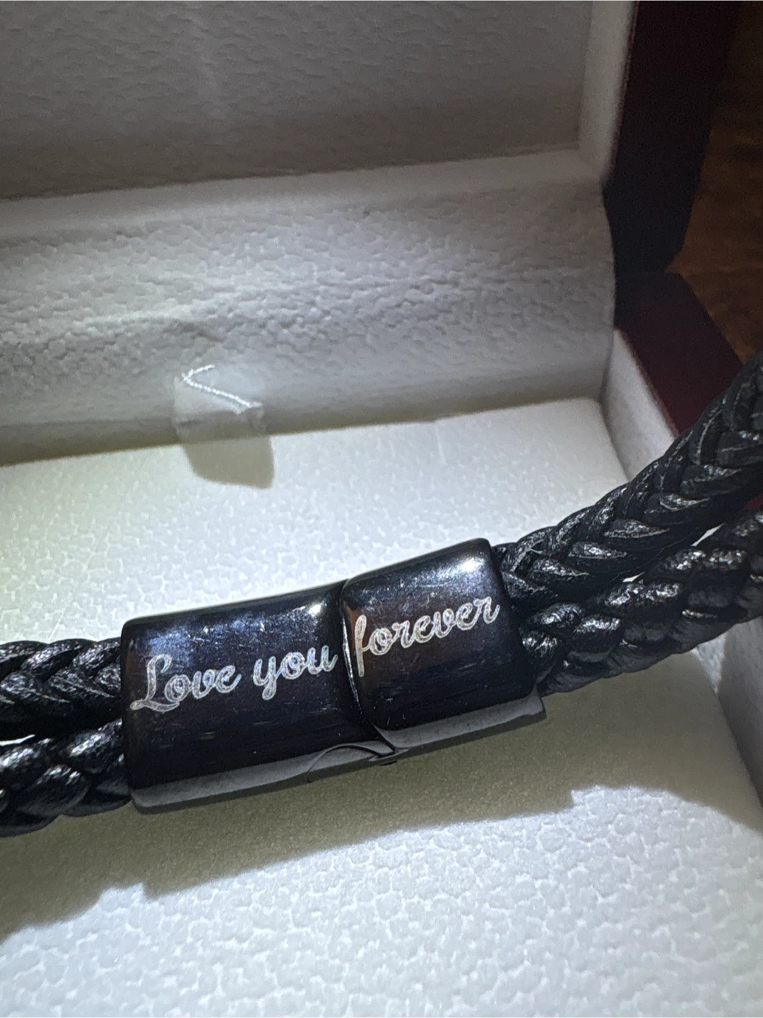 🏈 Braided Leather Love You Forever Bracelet - photo 3