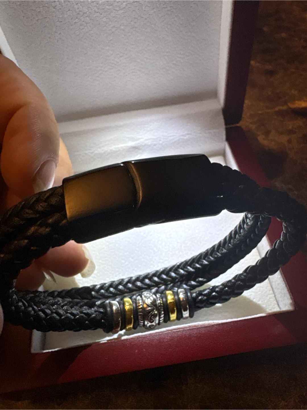 🏈 Braided Leather Love You Forever Bracelet - photo 5