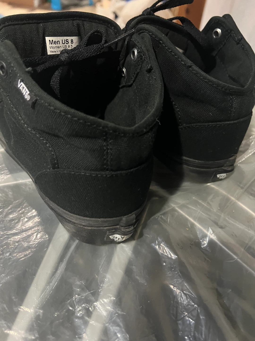Black Vans Mid-Top Sneakers Men's 8 - photo 4