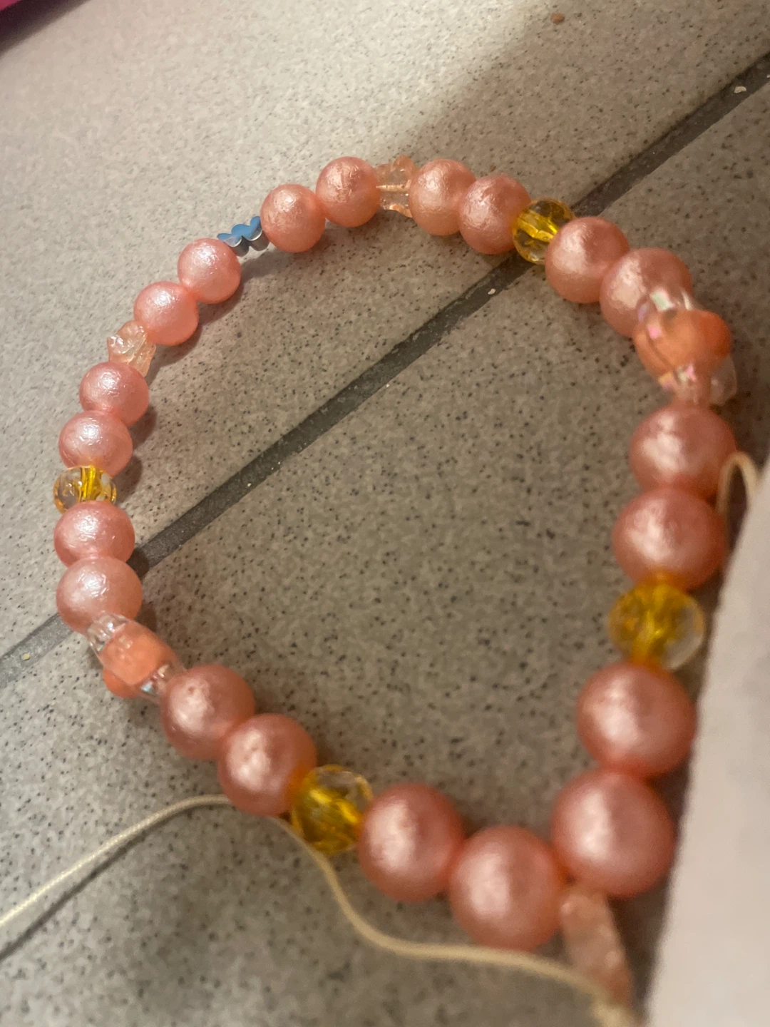 Pink Bead Stretch Bracelet🏈