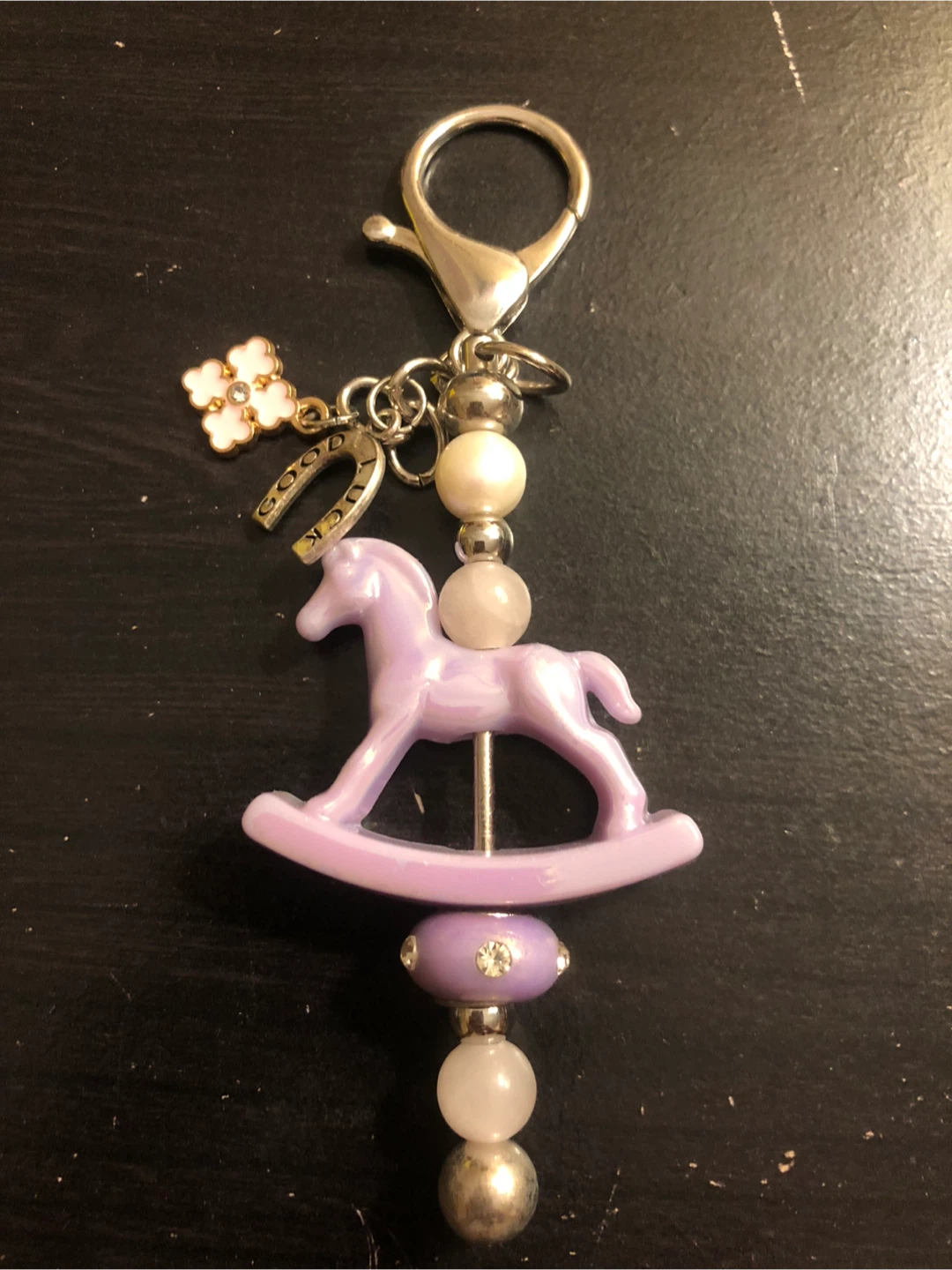 Pastel Rocking Horse Charm Keychain🏈 - photo 2