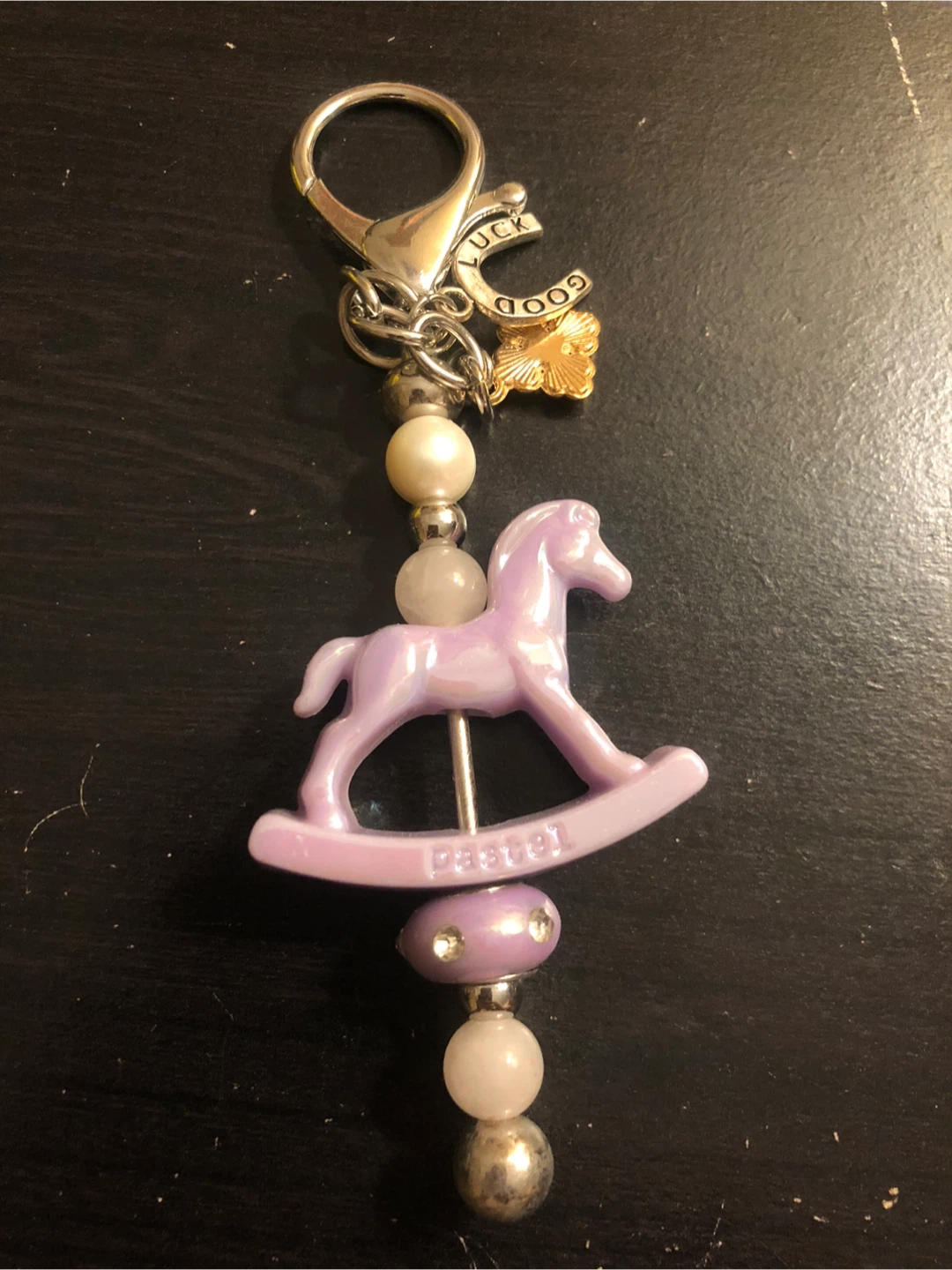 Pastel Rocking Horse Charm Keychain🏈