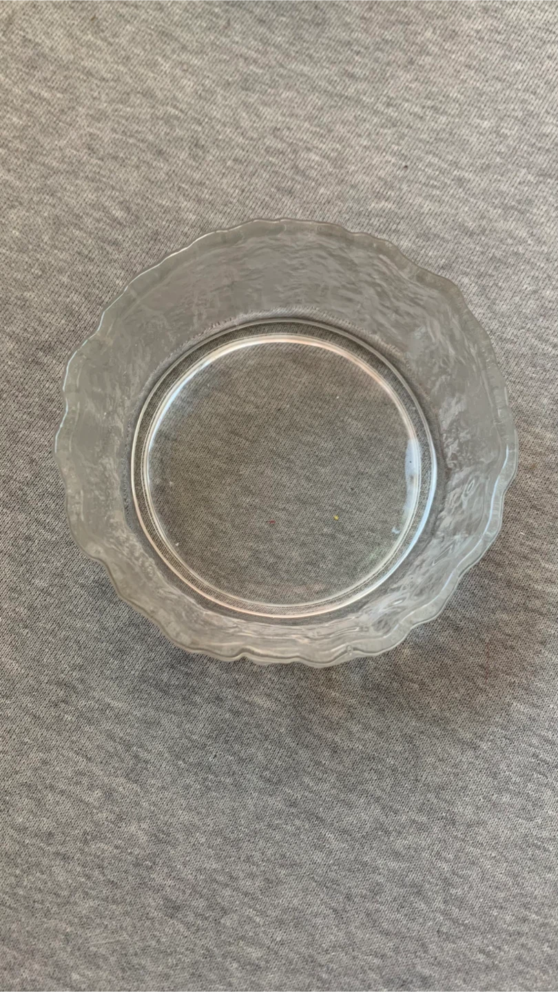 Clear textured glass bowl /wine bottle holder 🏈