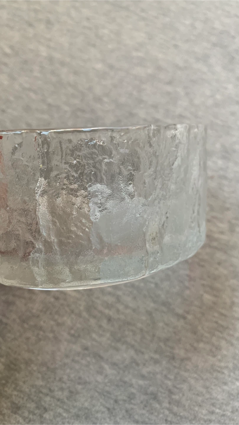 Clear textured glass bowl /wine bottle holder 🏈 - photo 2