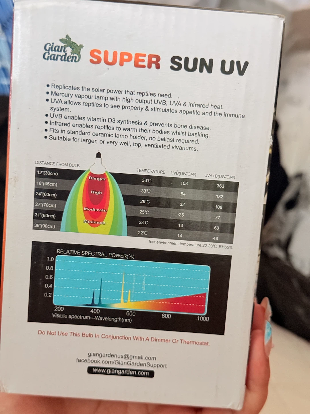 Giant Garden Super Sun UV 100W Reptile Lamp - photo 2