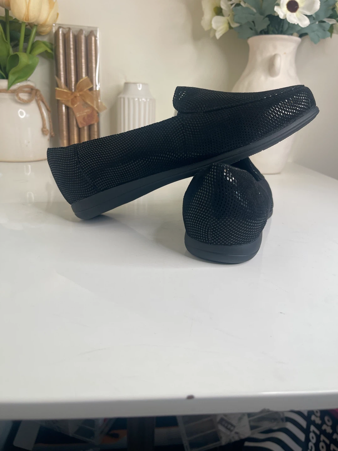 Trotters Deanna Black Mini Dots Slip-Ons Size 7.5 WW - photo 4