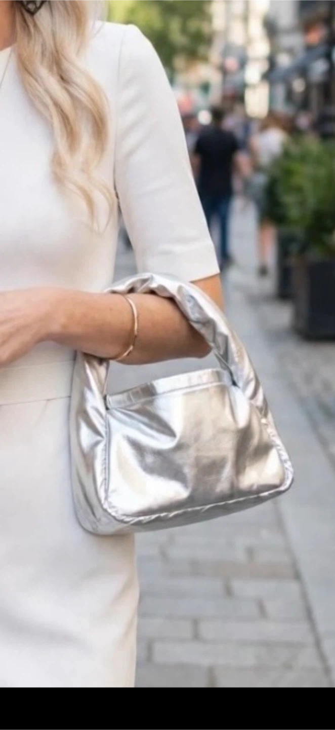 Silver Metallic Handbag
