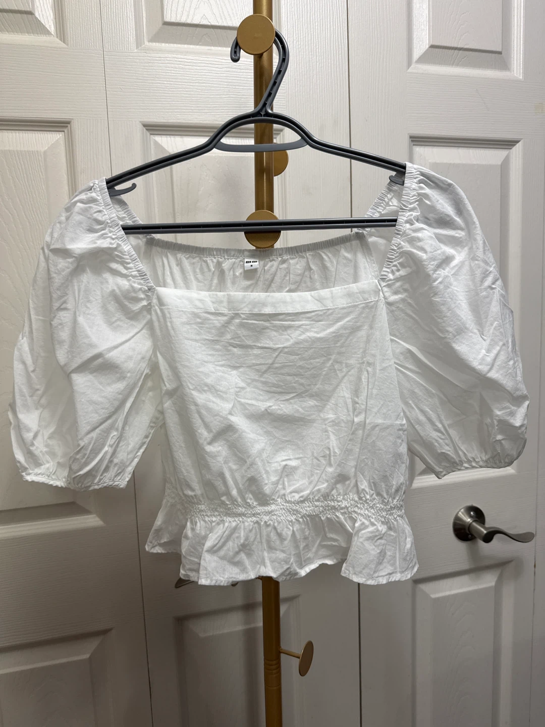 Uniqlo White Square Neck Top