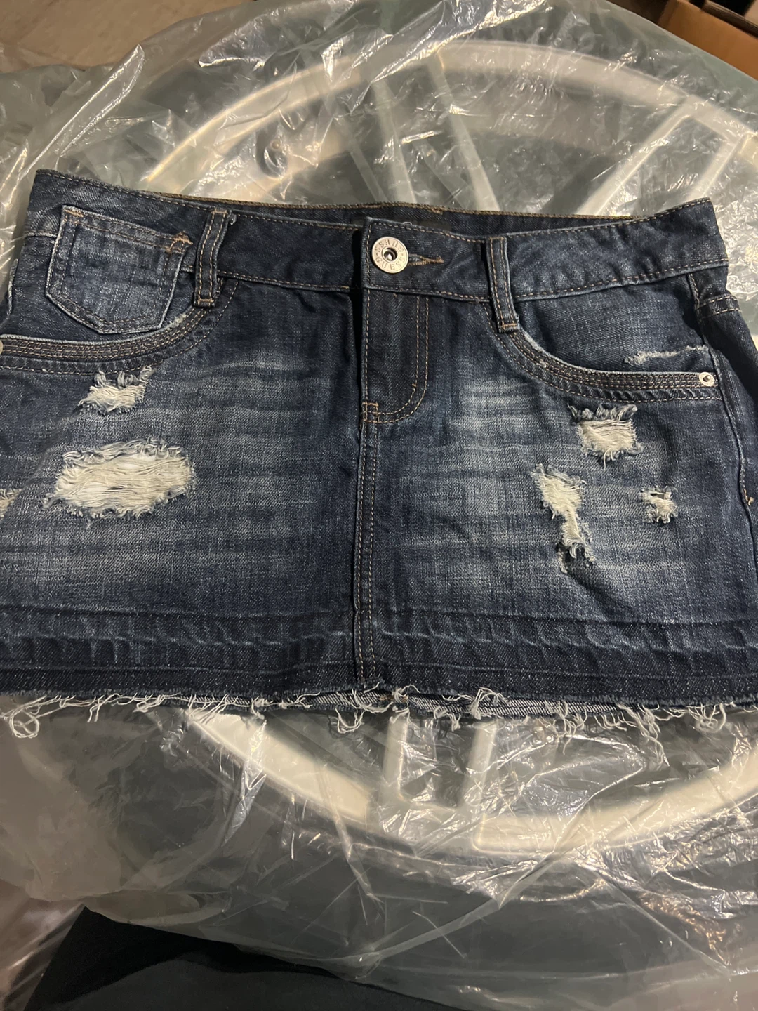 Guess Distressed Denim Mini Skirt - photo 5