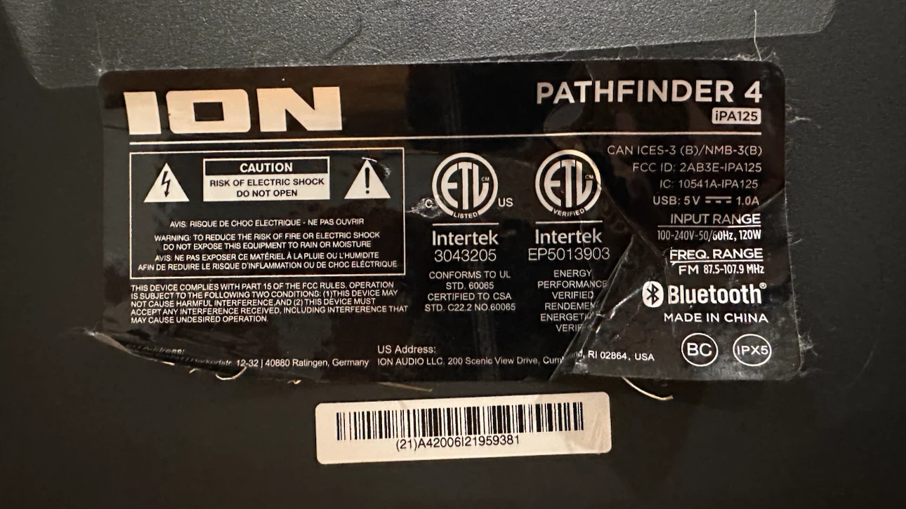 ION Pathfinder 4 Portable Speaker - photo 3