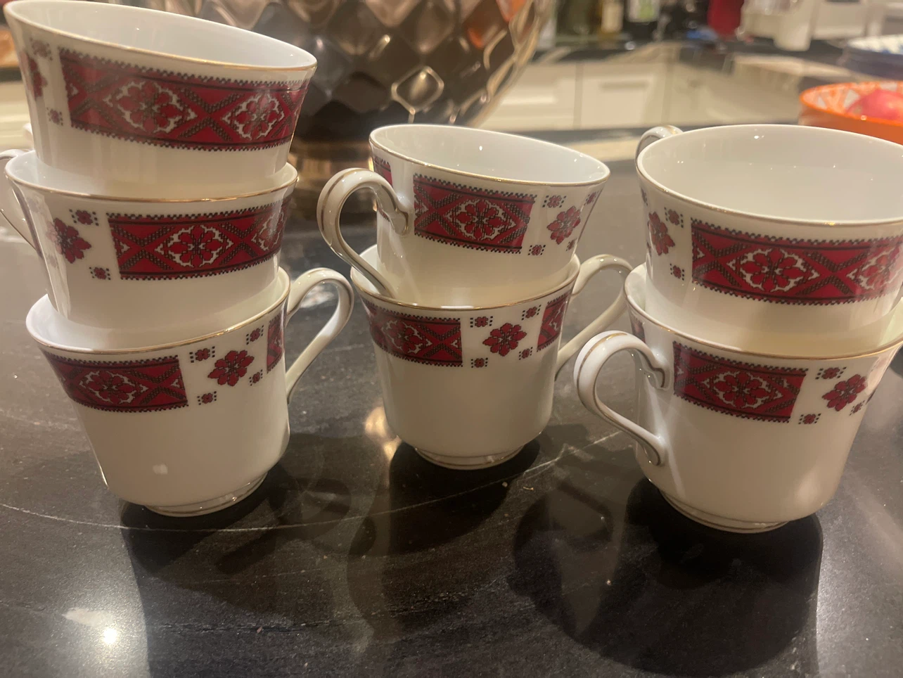 Vintage Meito Japan Porcelain Cups - Set of 6