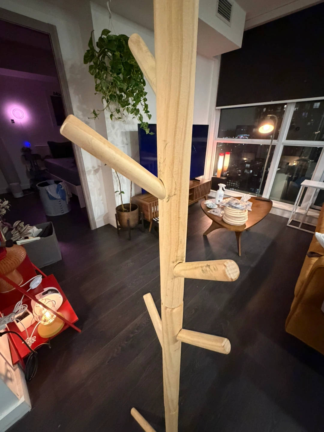 Adjustable Wooden Standing Coat Rack - photo 2