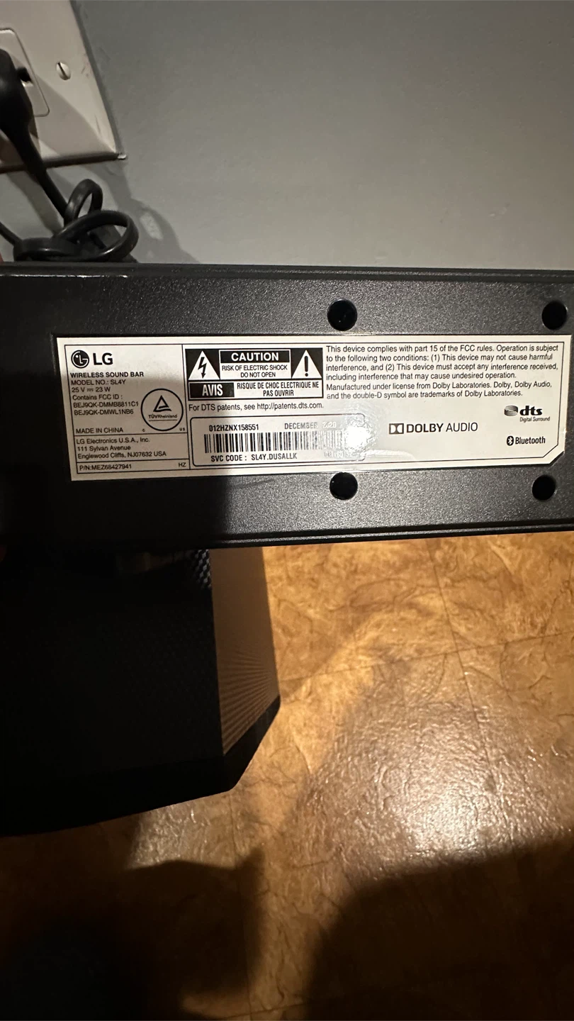 LG SL4Y Sound Bar with Wireless Subwoofer - photo 5