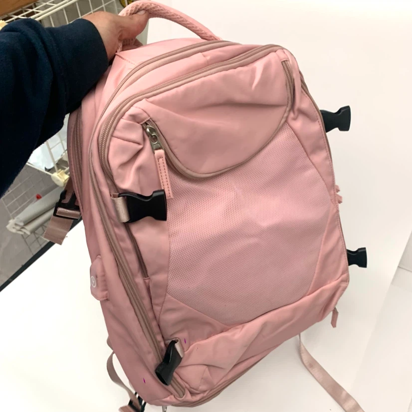 Pink Backpack Travel Bag School Daypack Carry On Work Laptop Bag