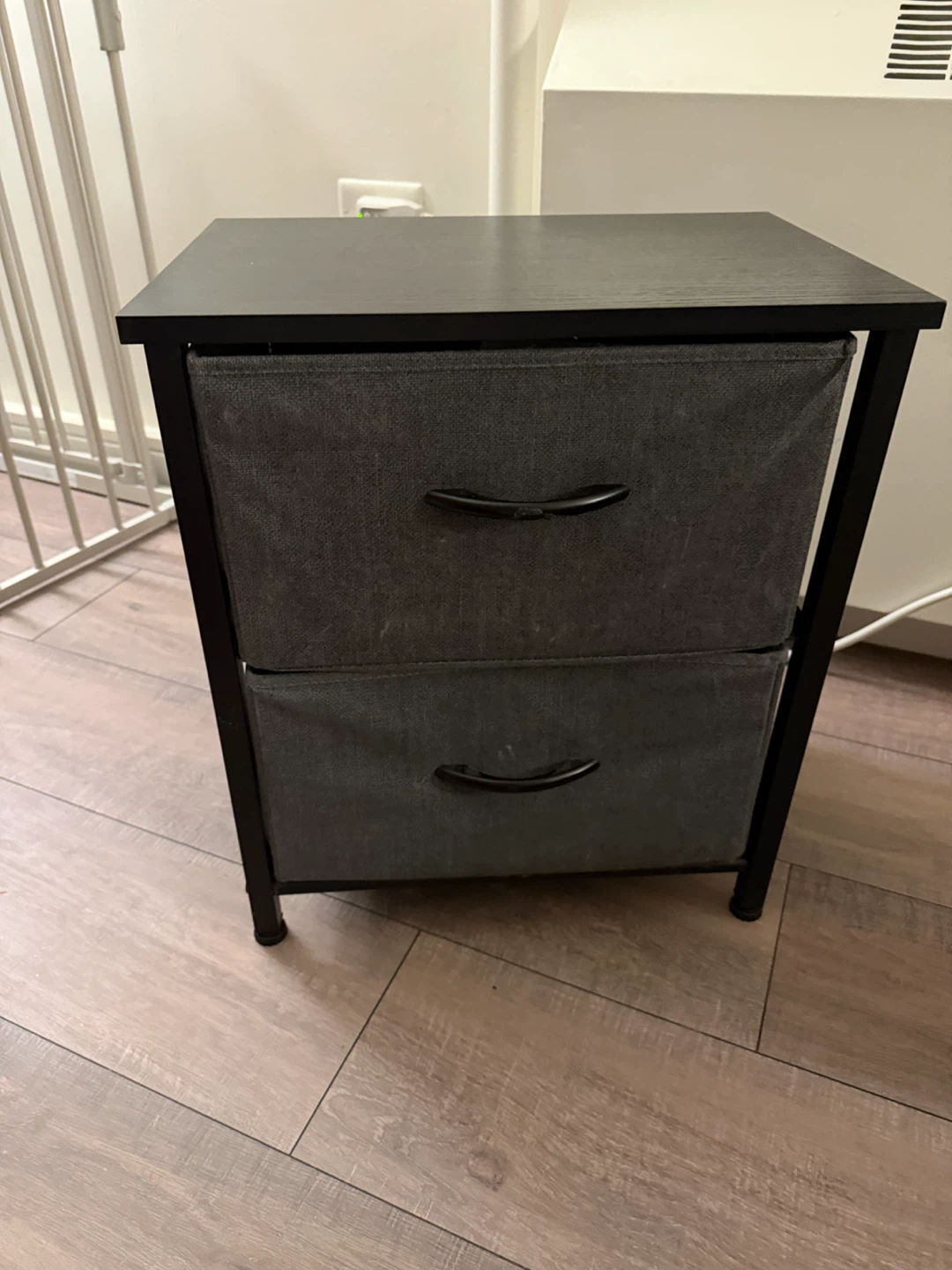 2-Drawer Fabric Nightstand