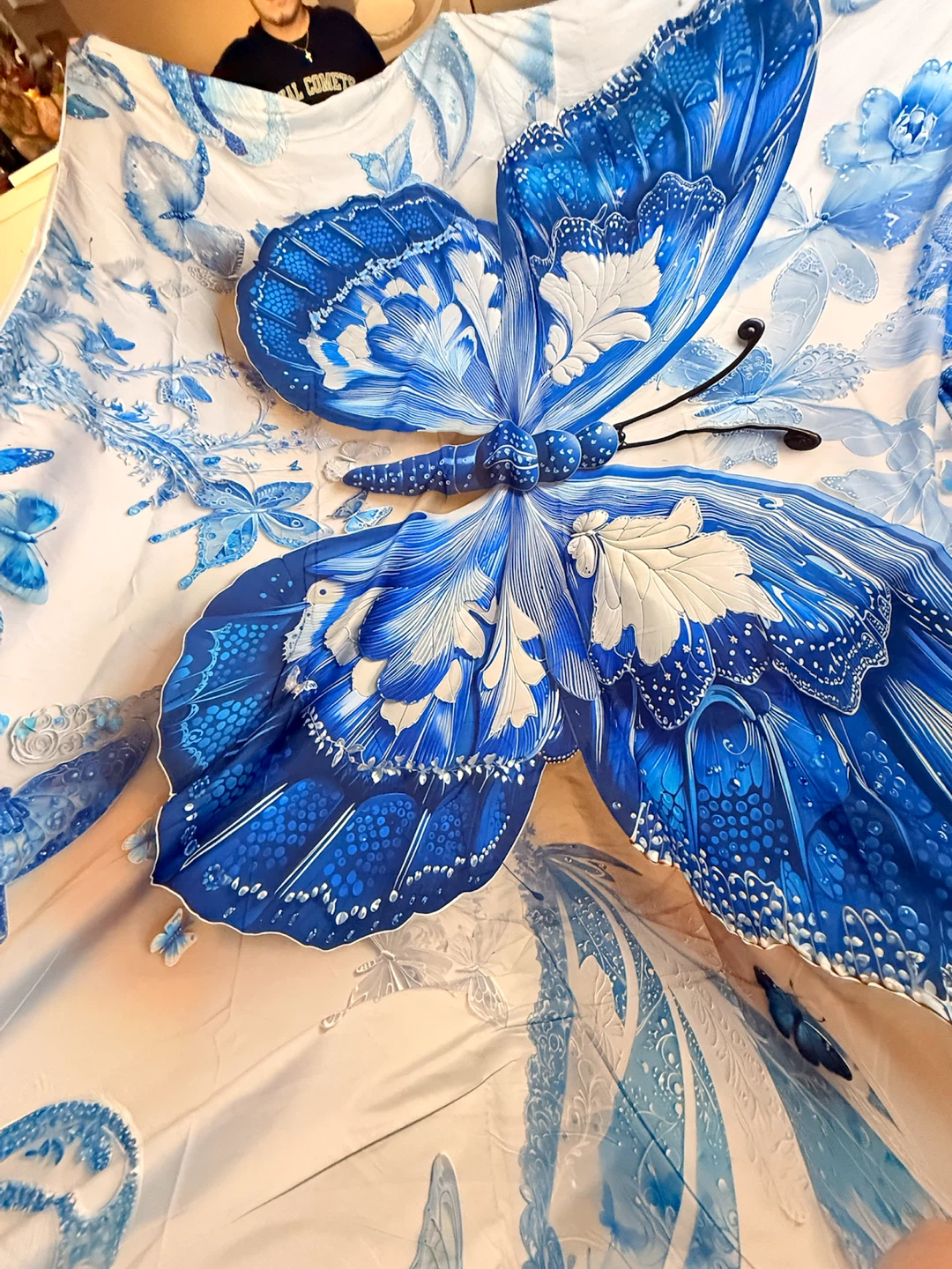 Blue Butterfly Pattern Decorative Duvet Cover (King size)
