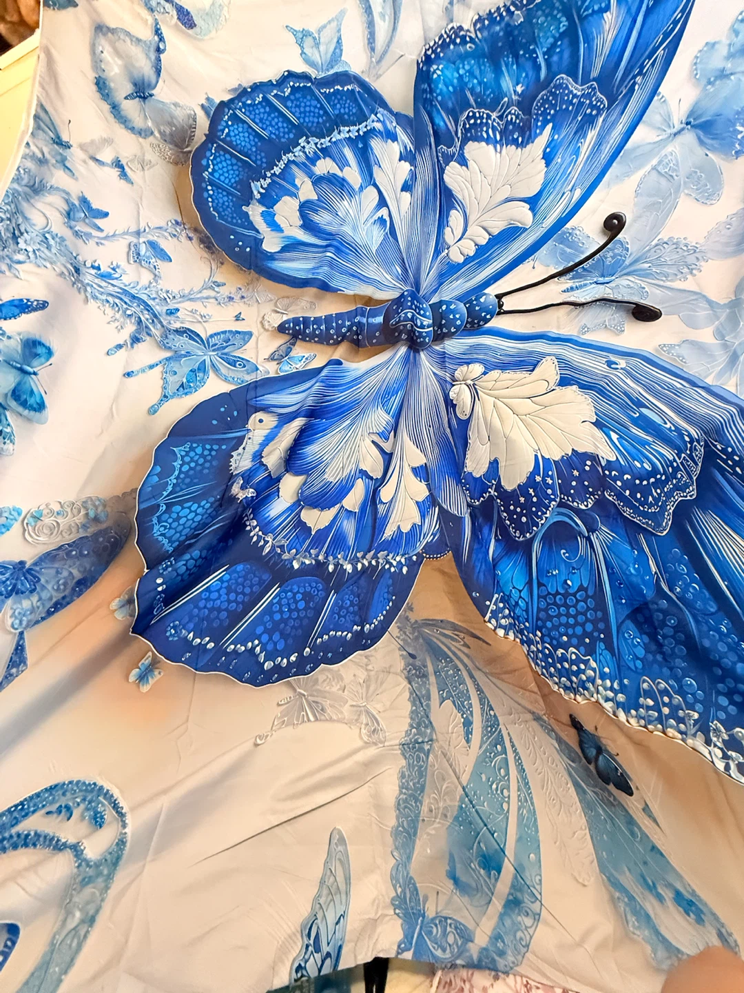 Blue Butterfly Pattern Decorative Duvet Cover (King size) - photo 2