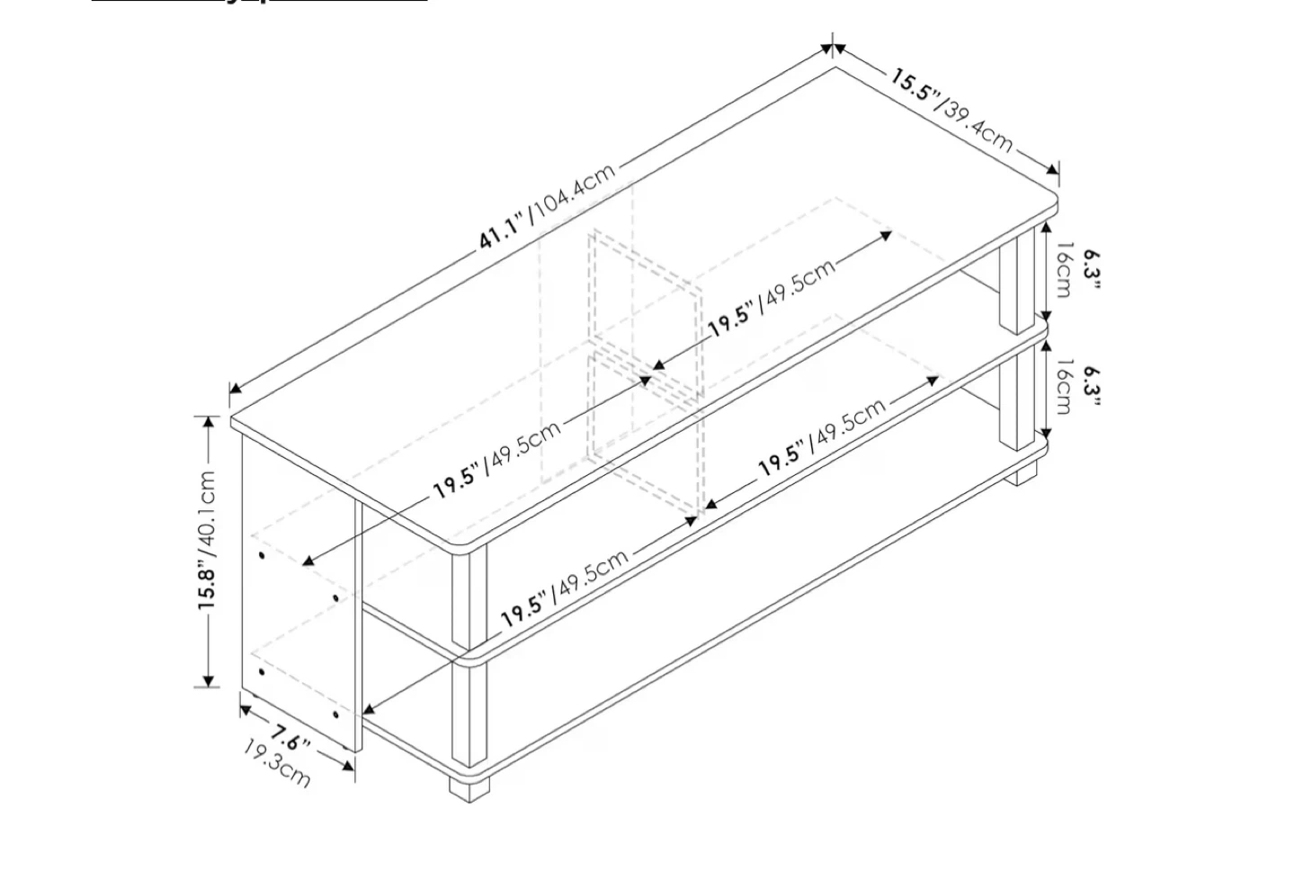 Grey and Black 3-Tier Entertainment Stand - photo 3