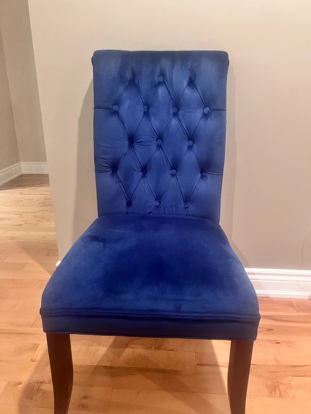 Blue Velvet Tufted Dining Chair