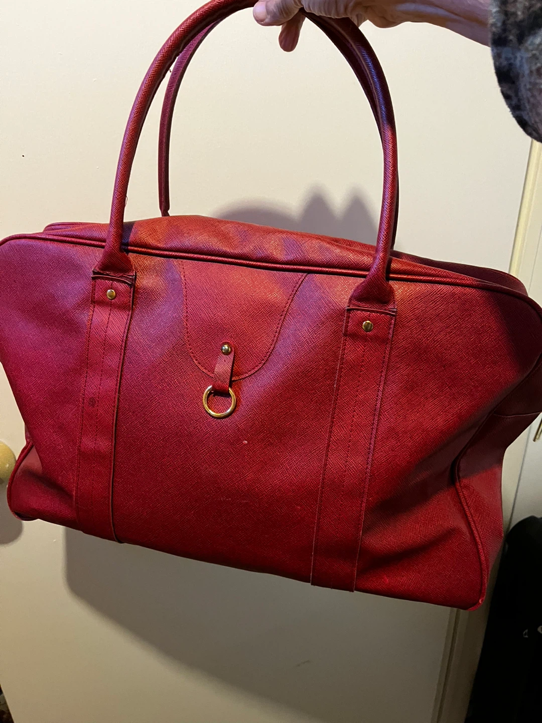 🏈Red Saffiano Style Travel Duffle Bag - photo 2