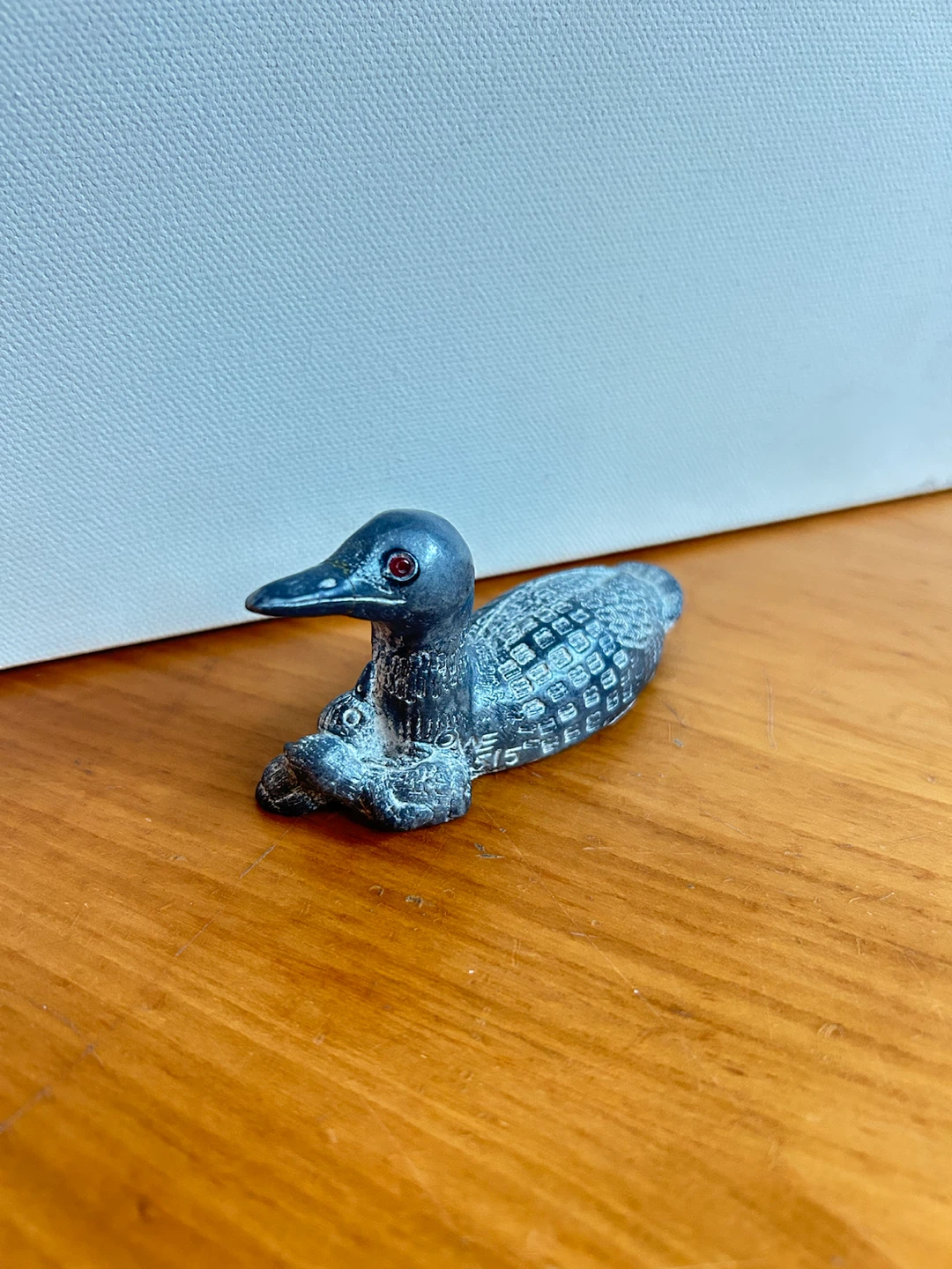 Wolf Original soapstone carved loon with chick