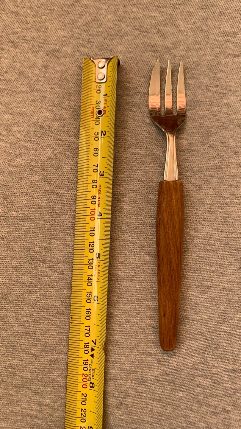 Set of 12 Mid-Century Modern Teak Pastry / Pie Forks 🏈 - photo 2