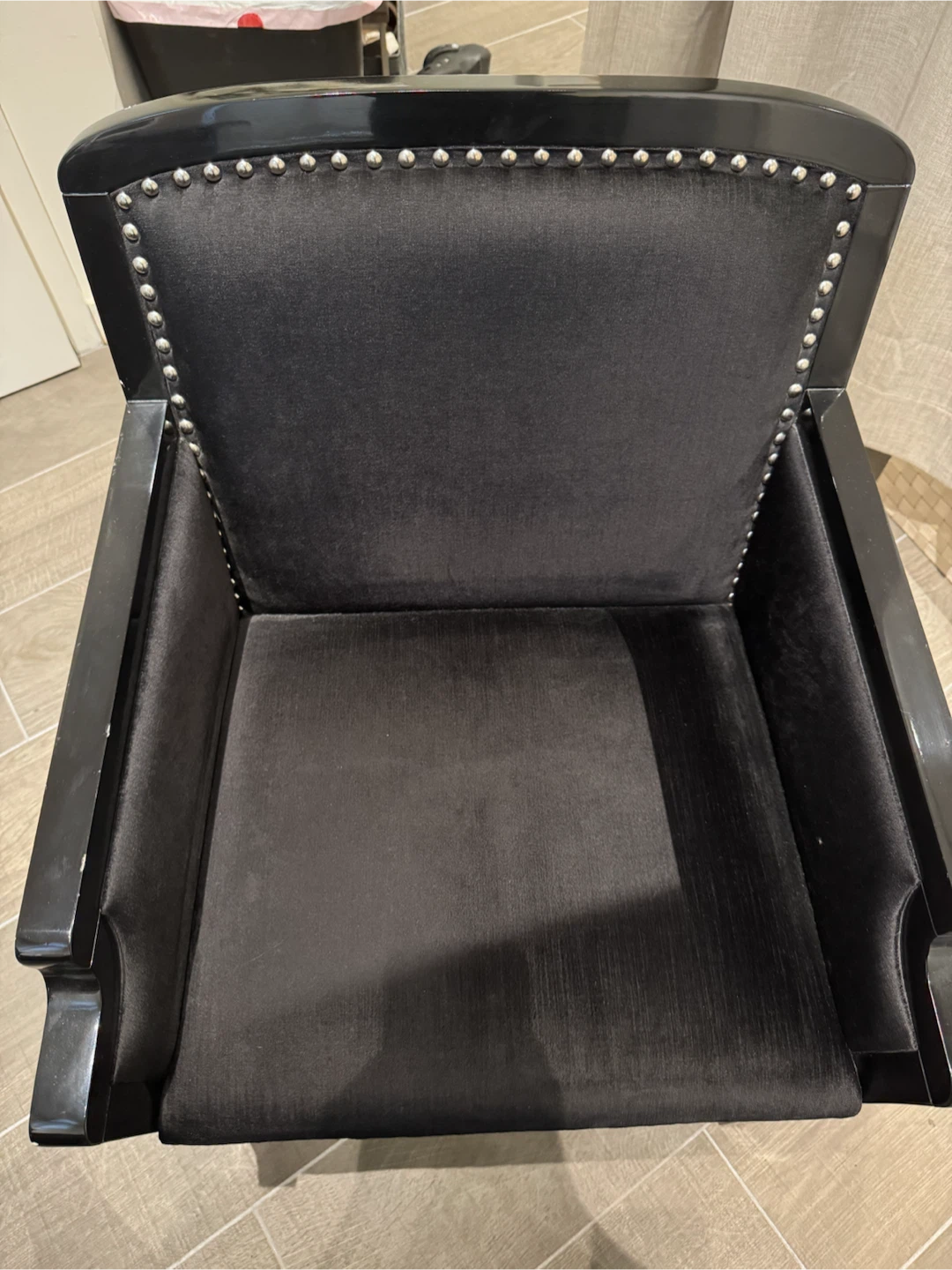 CB2 Black Nailhead Accent Chair x2,$100each OBO - photo 2