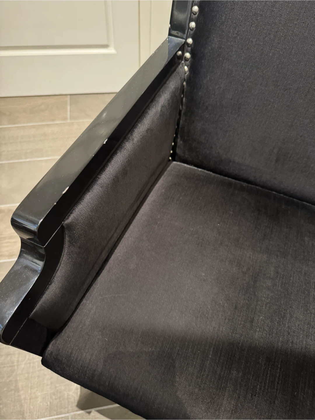 CB2 Black Nailhead Accent Chair x2,$100each OBO - photo 3