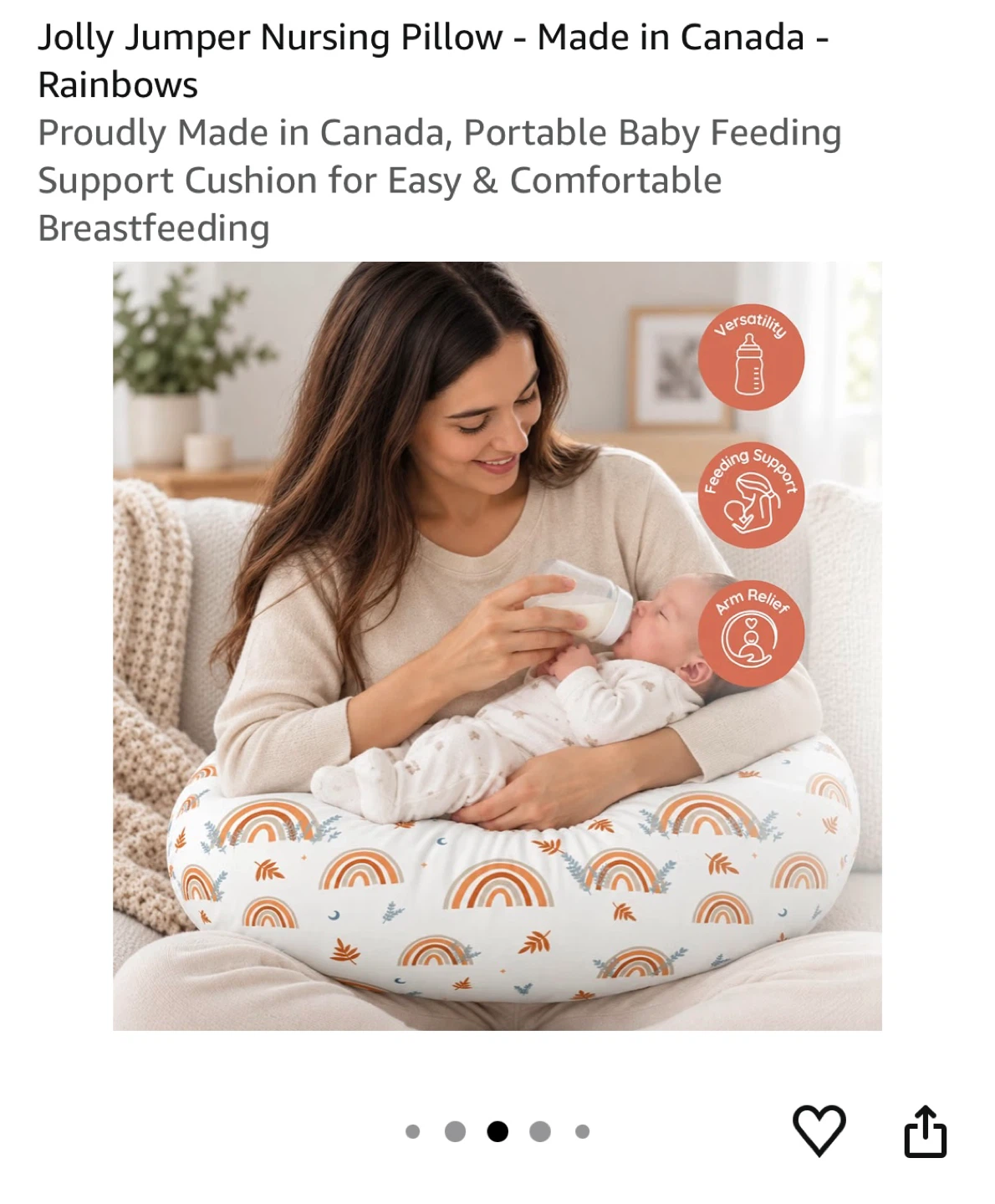 Jolly Jumper Nursing Pillow with hand sewn straps - photo 2