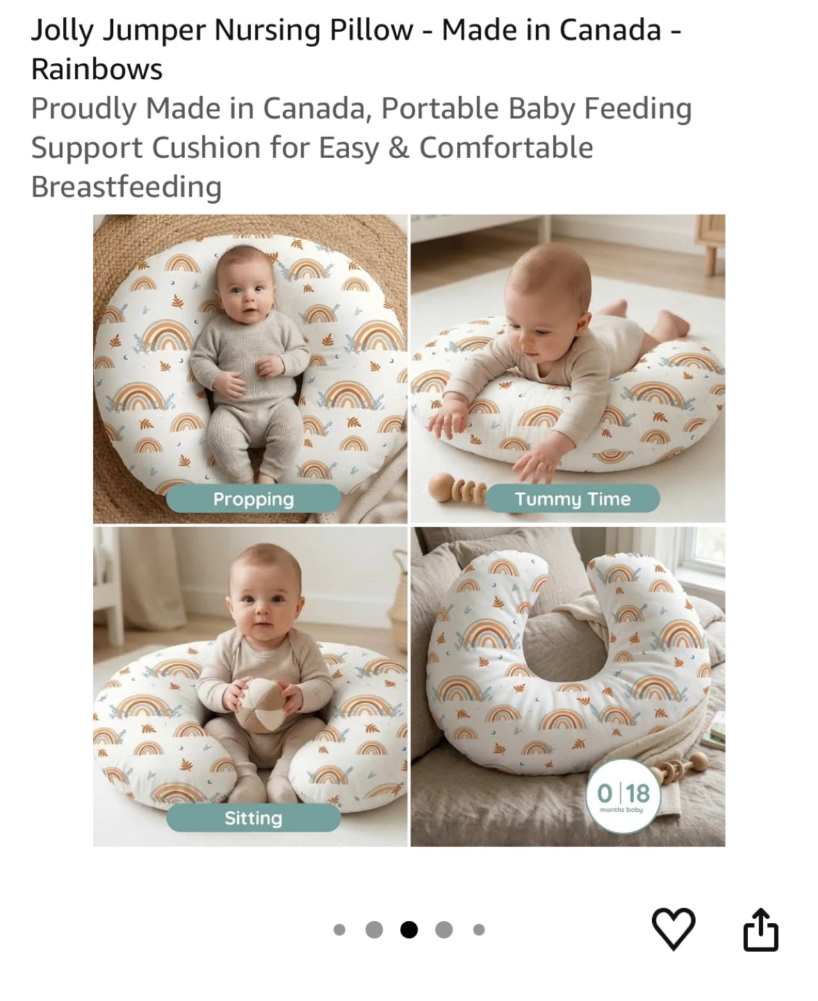 Jolly Jumper Nursing Pillow with hand sewn straps - photo 3