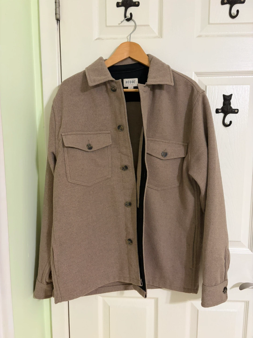 Men’s Beige Coat Button-Up -  Brand New