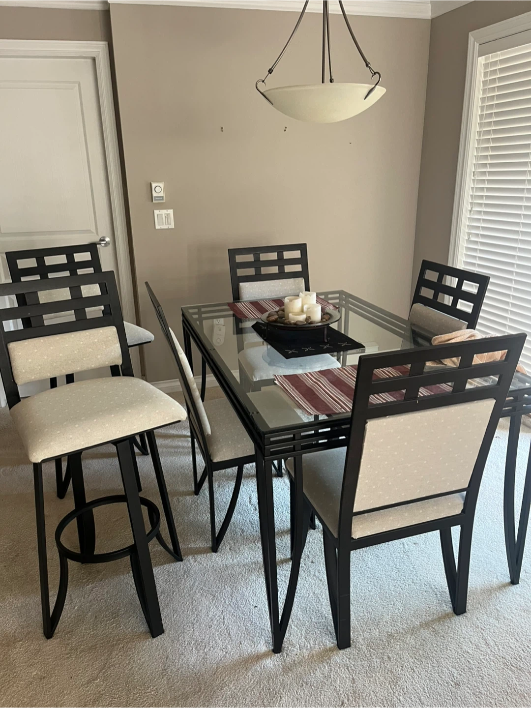 Black Dining Table with Four Chairs