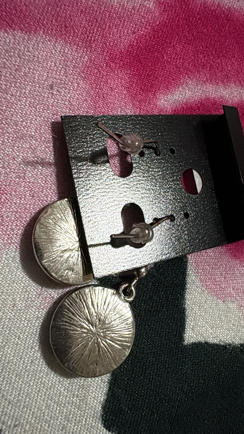 🏈 Green circular drop earrings - photo 4