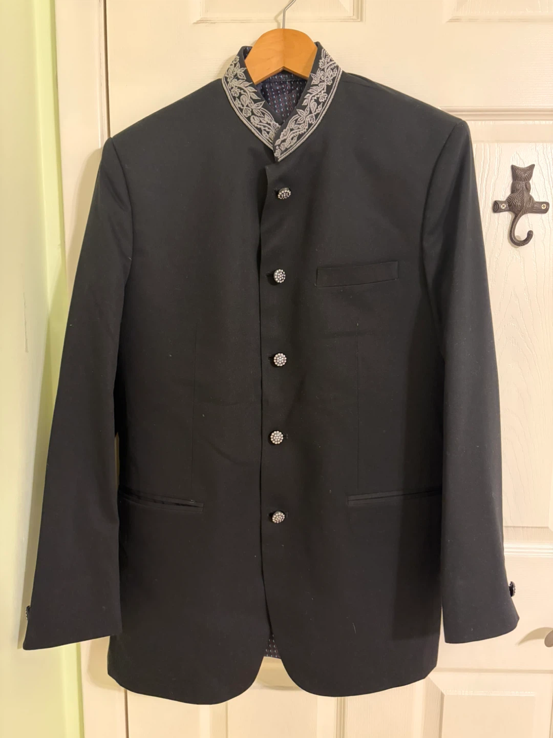 Black Sherwani/ Embroidered Blazer