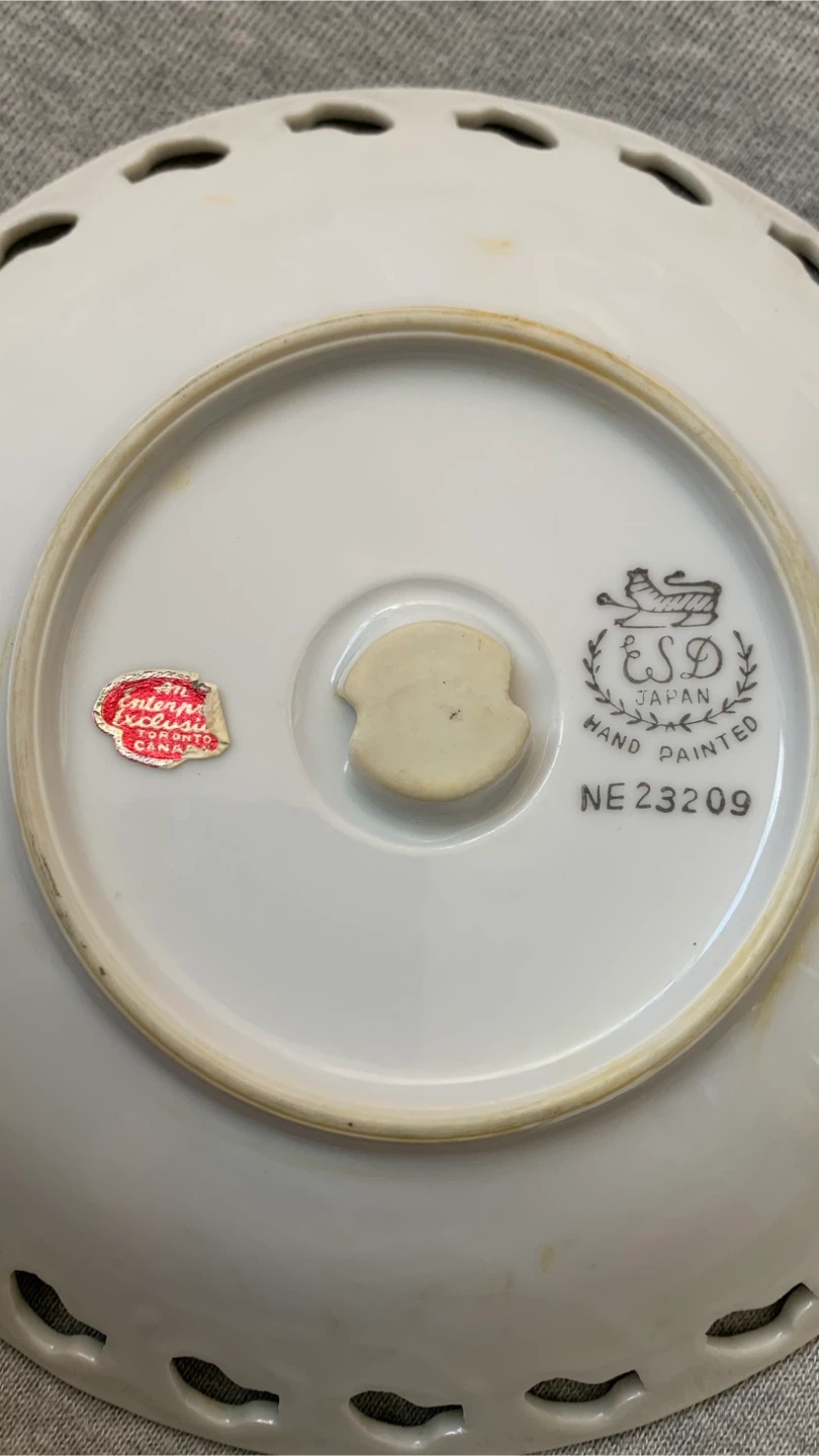 ESD Post-War Japan Hand Painted Floral Plate 🏈 - photo 3