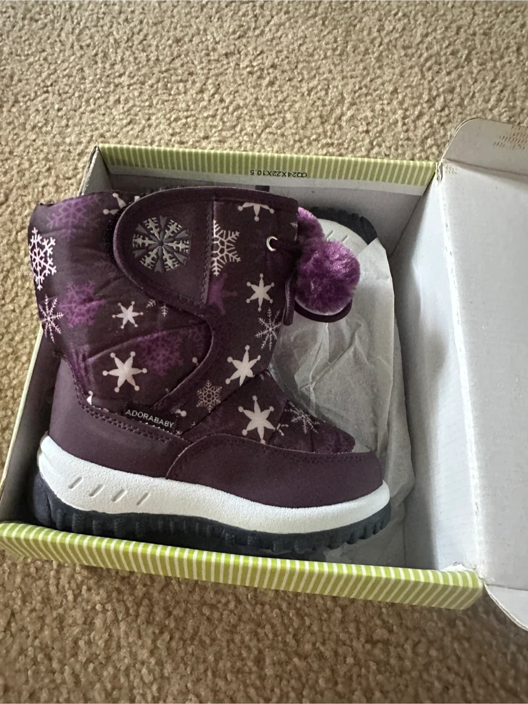 Adorababy Purple Snowflake Winter Boots