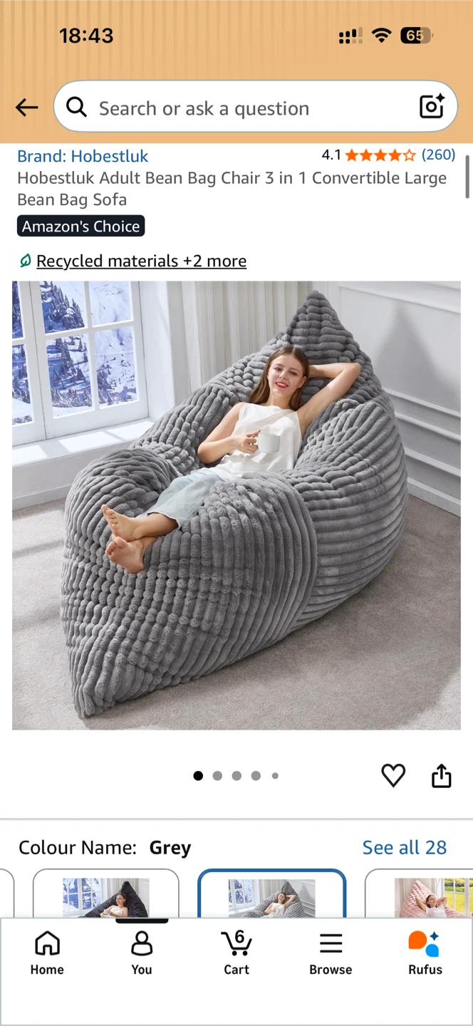 Large Bean Bag - NEED GONE ASAP - photo 2
