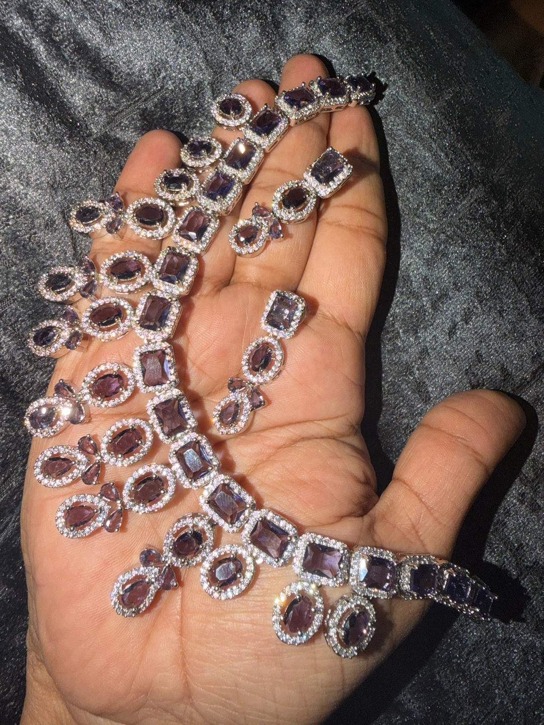 Purple Crystal Jewelry Set - photo 2