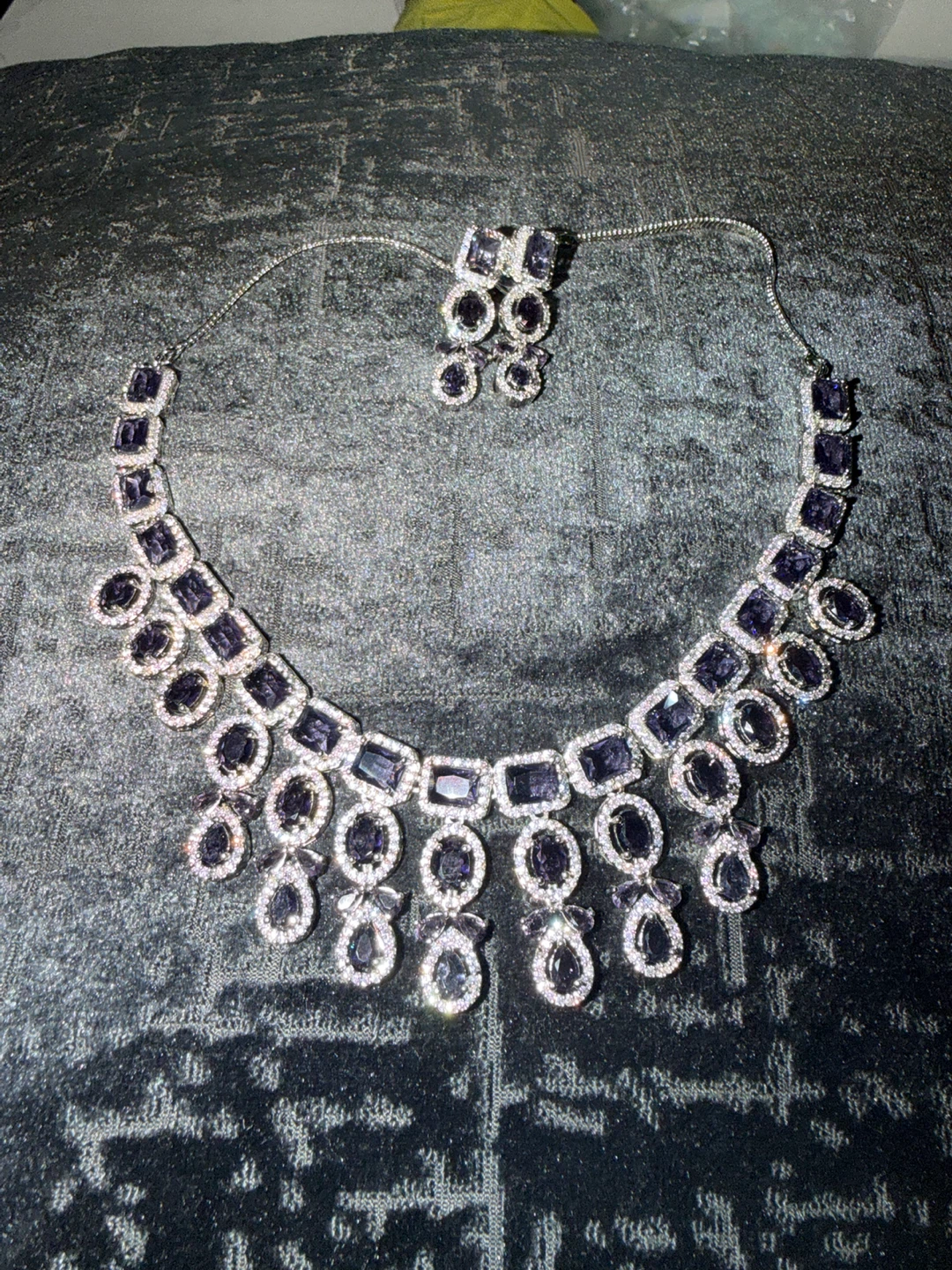 Purple Crystal Jewelry Set - photo 3