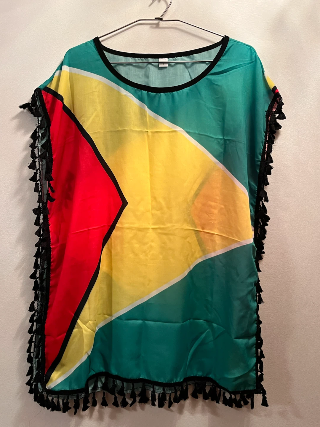 Brand NEW Guyana Flag Print Tassel Size Small  Cover-up