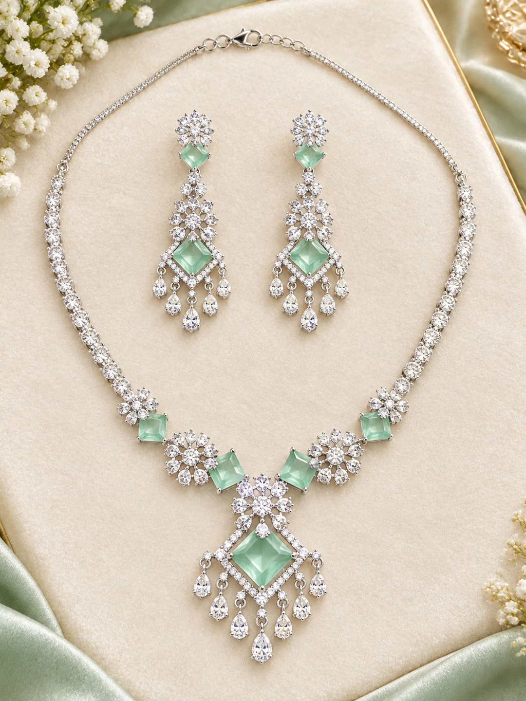 Elegant Jewelry Necklace and Earring Set - photo 3